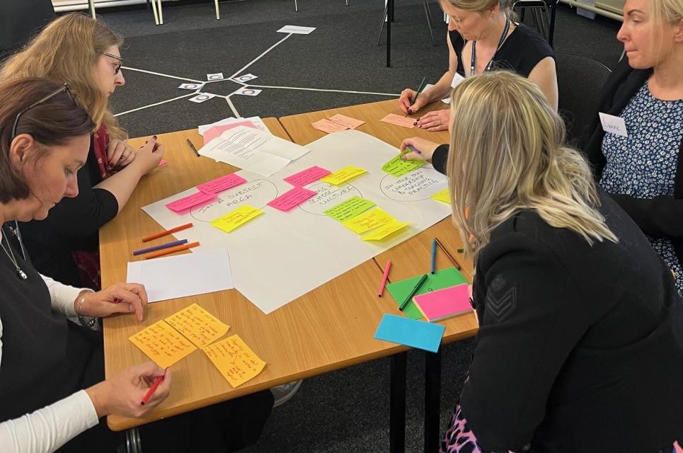 Education leaders involved in a workshop